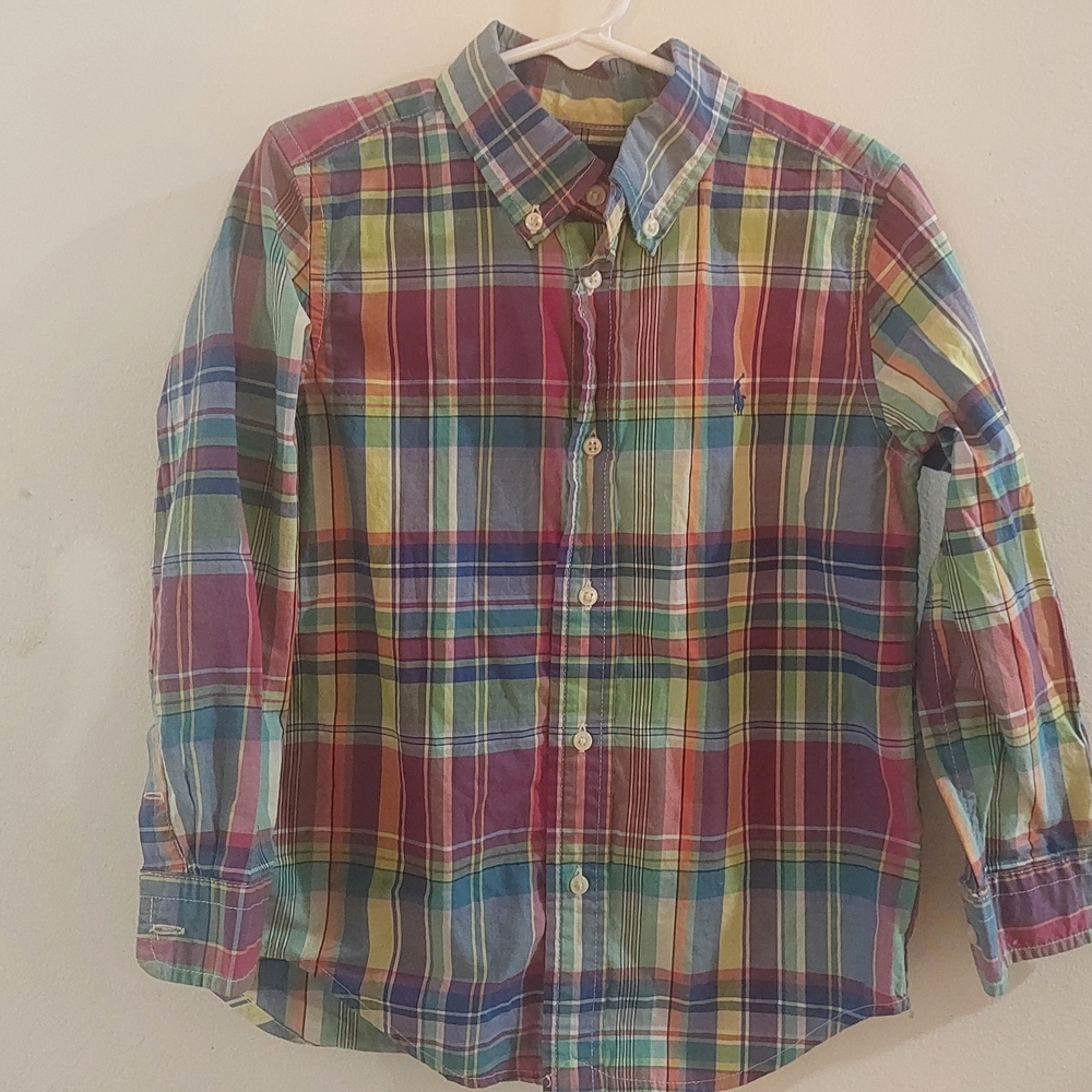 Ralph Lauren Multicolor Plaid Button-Down Shirt - Red, Blue, Green, Yellow